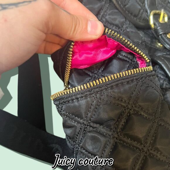 Juicy Couture Quilted Nylon & Faux Leather Backpack – Black – Excellent Used Con - Picture 8 of 11